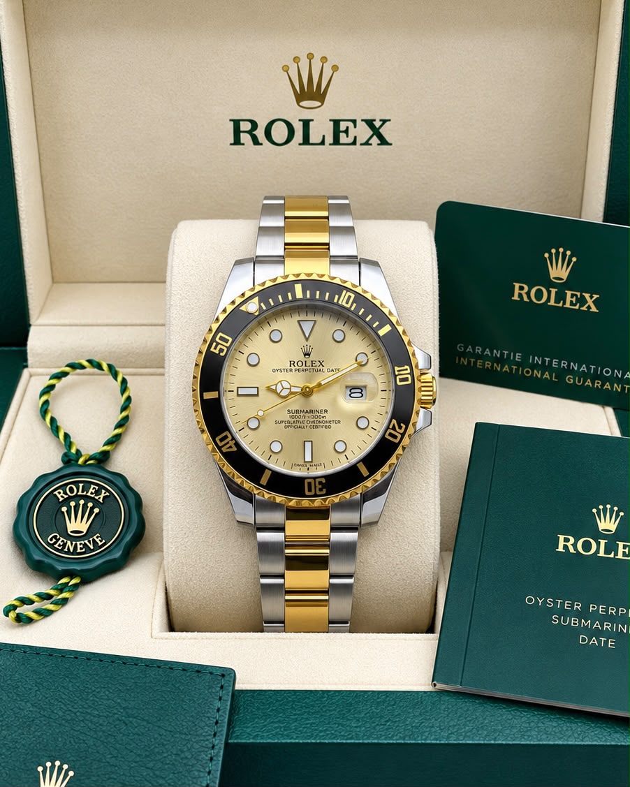 Men's Champagne Dial Two-Tone Gold & Silver Dive Watch