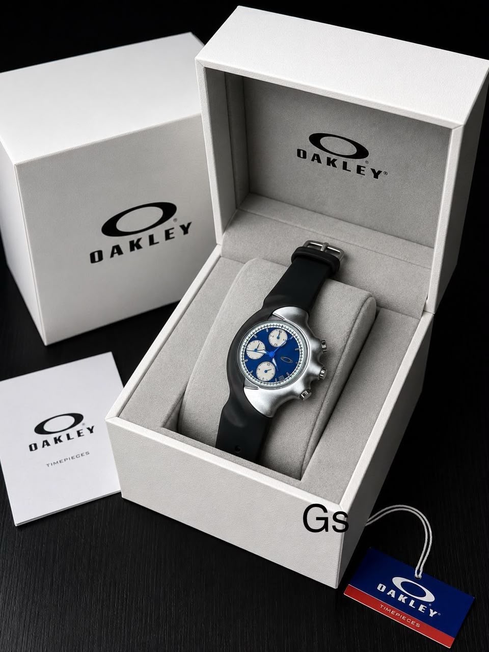 Oakley Detonator Style Black & Blue Chronograph  Sport Design Watch