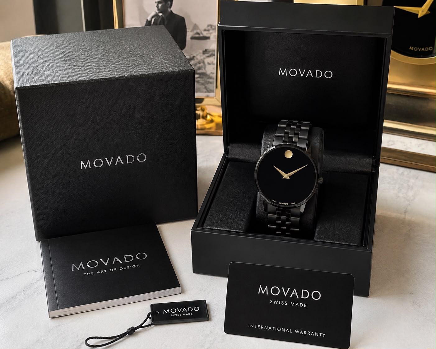 Movado Slim Full Black Men's Analog Watch