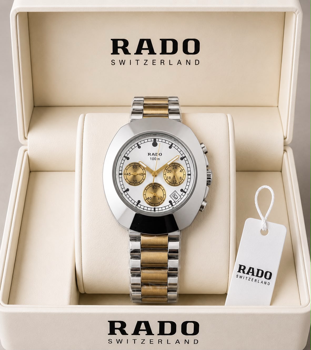 RADO Two-Tone Silver & Gold Chronograph – Silver Dial