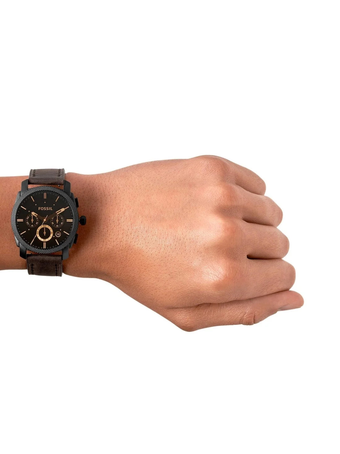 Fossil Black Dial Chronograph Leather Belt Analog For Men's Watch