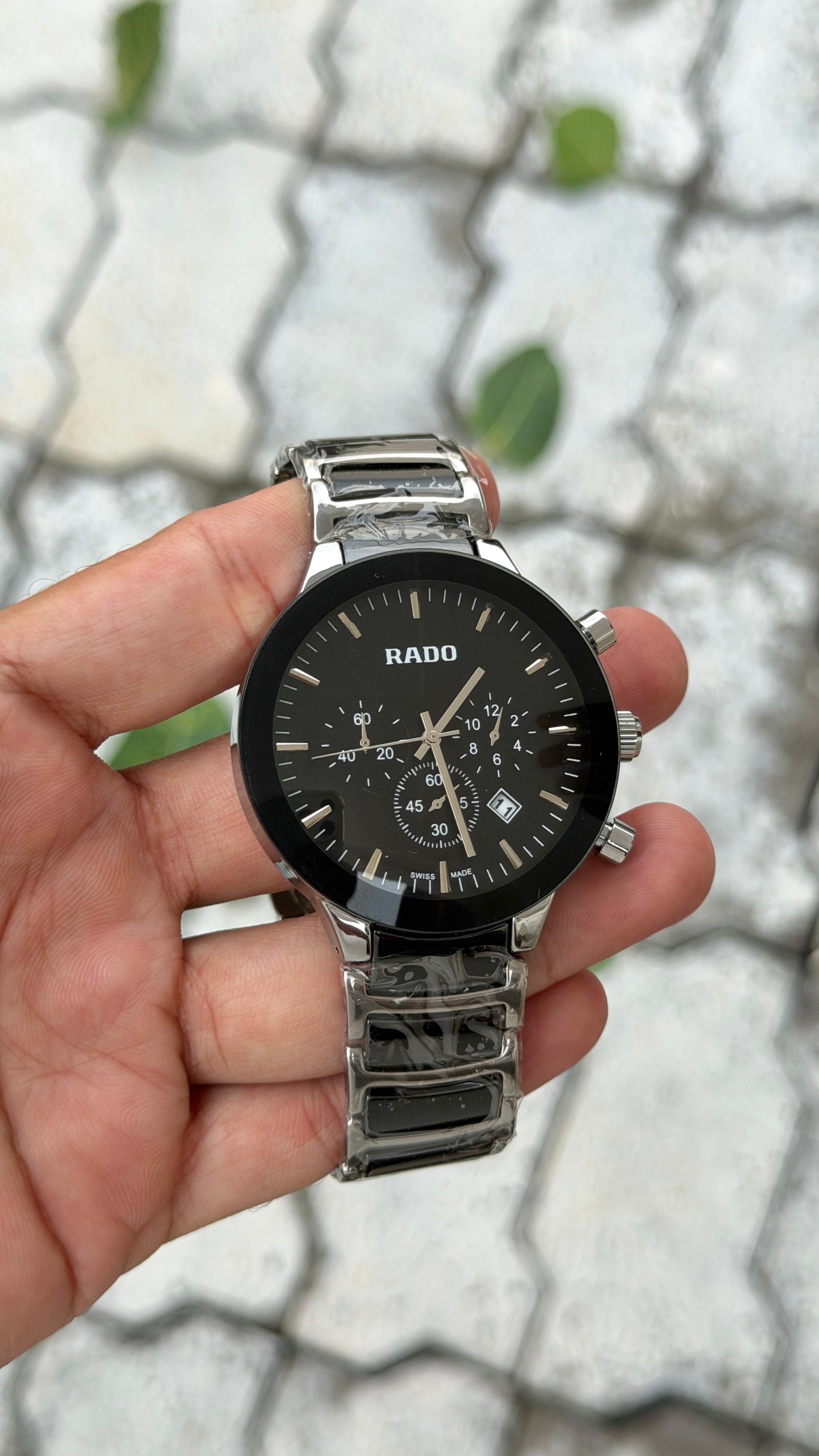 Rado Black & Silver Chronograph Watch