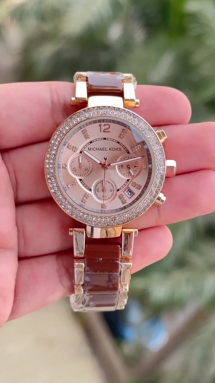 Michael Kors Parker Chronograph Two-Tone Glitz Watch