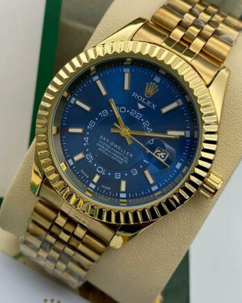 Rolex Blue Dial Metal Belt For Men's watch