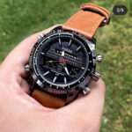 Fossil Black Dial Chronograph Leather Belt For Men's Watch