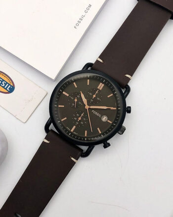 Fossil  Stylish Black Dial Chronograph Leather Belt Analog For Men's Watch