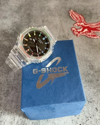 Casio G - Shock GA 2100 Transparent Rainbow Digital & Analog Watch
