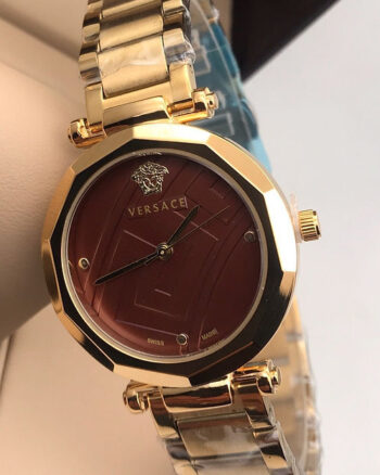 Versace Red Dial Metal Belt Women's watch