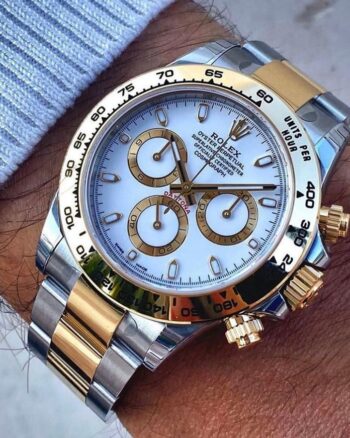 Rolex Gold-Silver Metal Strap Swiss Made Watch For Men