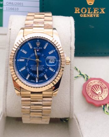 Captive Rolex Blue Dial Metal Belt Analog Quartz Movement For Men's watch