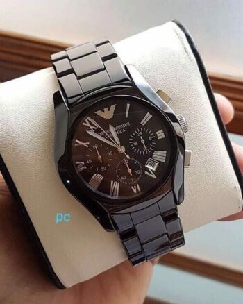Emporio Armani Black Metal Belt Men's Watch