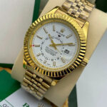 Rolex White Dial Metal Belt For Men's watch