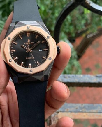 Hublot Rose Gold Bezel Premium Men's Watch
