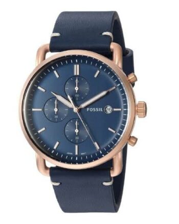 Fossil Commuter Chronograph Blue Dial Genuine Leather Strap Men's Watch