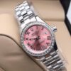 Rolex Pink and Silver Dial Diamond Stud Women's  Watch