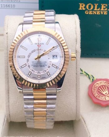 Captive Rolex White Dial Metal Belt For Men's watch
