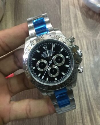 Rolex Blue & Silver Metal Strap Cosmography Men's Watch