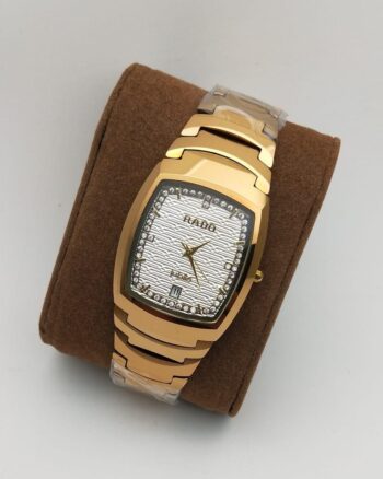 Rado Stylish Diamond Gold And White Watch For Men