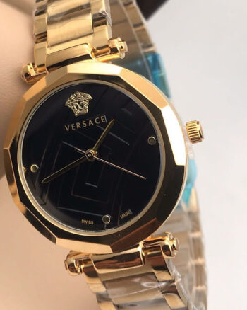 Versace Black Dial Metal Belt Women's watch