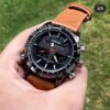 Fossil Brown Leather Belt Black Watch For Men