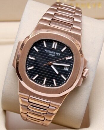 Stylish Patek Philippe Black Dial Metal Belt Men's Watch