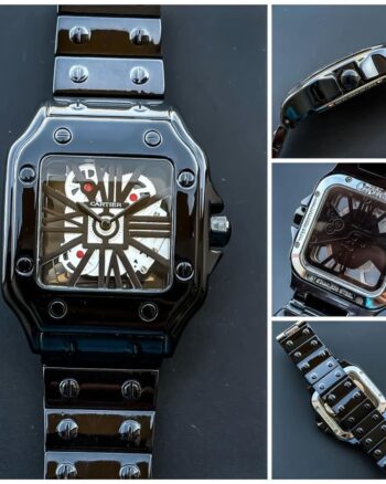 Casual Cartier Transparent Square Black Dial Quartz Analog Men's Watch
