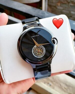 Casual Cartier Wrist Watch Full Black For Men's Watch