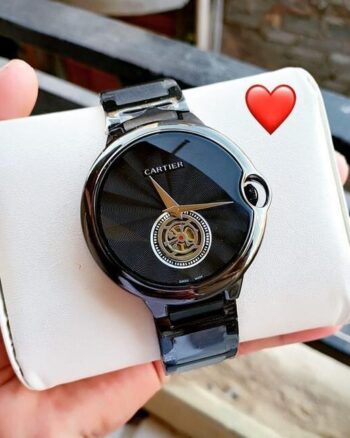 Casual Cartier Wrist Watch Full Black For Men's Watch