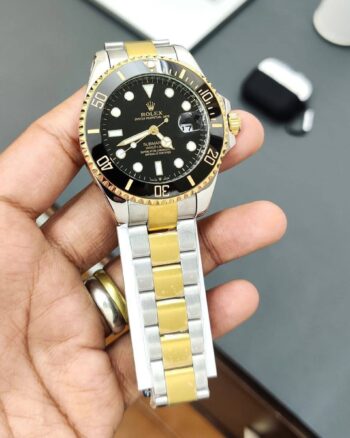 Rolex Gold & Silver Metal Strap Premium Edition Watch For Men