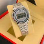 Casio Alarm Chrono Silver Metal Belt Digital Watch For Men