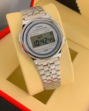 Casio Alarm Chrono Silver Metal Belt Digital Watch For Men