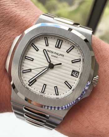 Patek Philippe White & Silver Dial Watch For Men