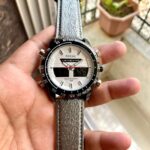 Fossil Analog With Digital Black Bezel Leather Strap Men's Watch