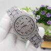 Luxury Rolex Men's Analog Silver Numerals Diamond Watch