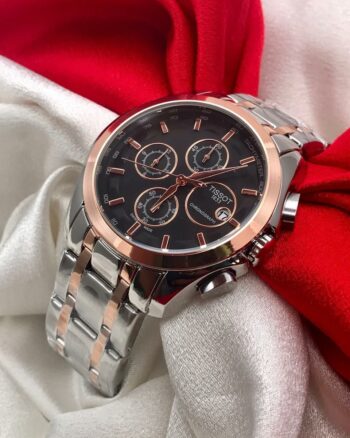 Tissot Swiss Made Gold Bezel Chronograph Men's Watch