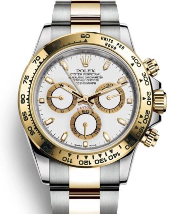 Rolex Daytona Silver And Gold Metal Strap Watch For Men