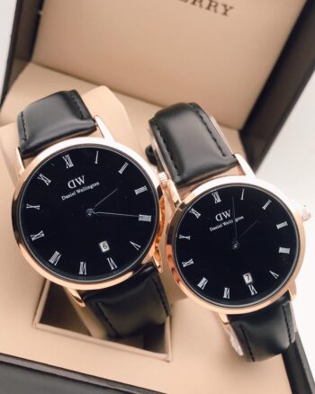 Daniel Wellington DW Black Leather Belt Couple's Premium Watch