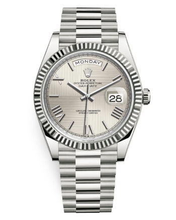 Classic Rolex Day-Date Oyster Silver Watch For Men