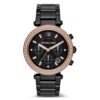 Michael Kors Diamond Chronograph Black Metal Strap Women’s Watch