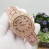 Casual Rolex Men's Analog Rose Gold Arabic Numerals Diamond Watch
