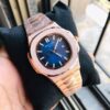 Stylish Patek Philippe Blue Rose Gold Dial Metal Belt Men's Watch