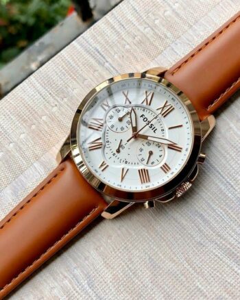 Fossil Brown Leather Belt Chronograph Watch For Men