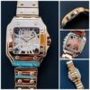 Spectacular Cartier Transparent Rose Gold Square Dial Quartz Analog Men's watch