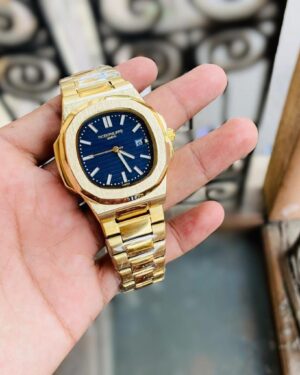 Royal Patek Philippe Blue Dial Metal Belt Men's Watch