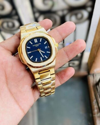 Royal Patek Philippe Blue Dial Metal Belt Men's Watch