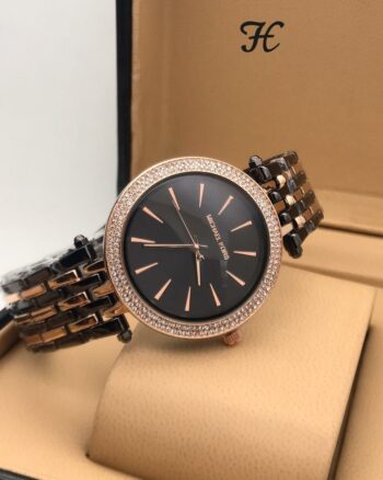 Michael Kors Diamond Studded Black Metal Strap Women’s Watch