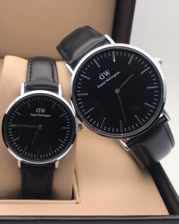 Daniel Wellington Black Color Dial Leather Belt Couple's Watch