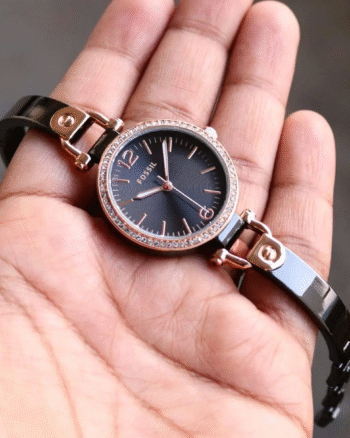 Fossil Full Black Diamond Studded Women’s Watch