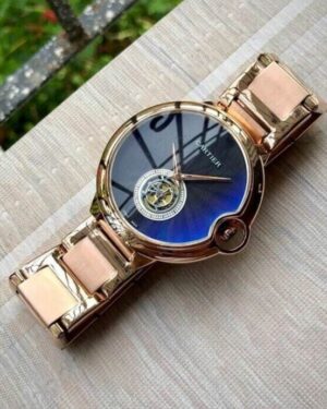 Cartier Chronograph Rose Gold Metal Belt Men's Watch
