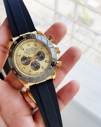 Casual Rolex Rainbow Gold Dial New Model Men's Watch